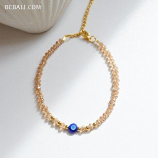 New Design Evil Eye Crystal Beads Bracelet By Balinese Artisans